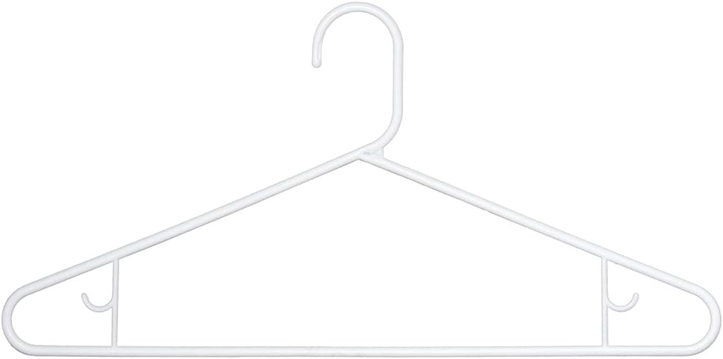 Clorox White Plastic Clothes Hangers – 10 Pack | Ideal for Everyday Standard Use | Two Accessory Hooks | Value Set