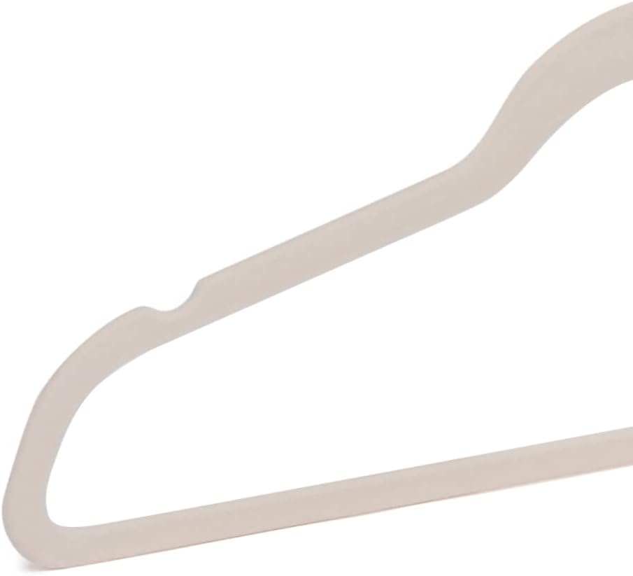 Amazon Basics Space Saving Slim Velvet Non-Slip Suit Clothes Hangers, Sturdy Construction, Closet Organizer, Pack of 50, Blush Pink/Rose Gold