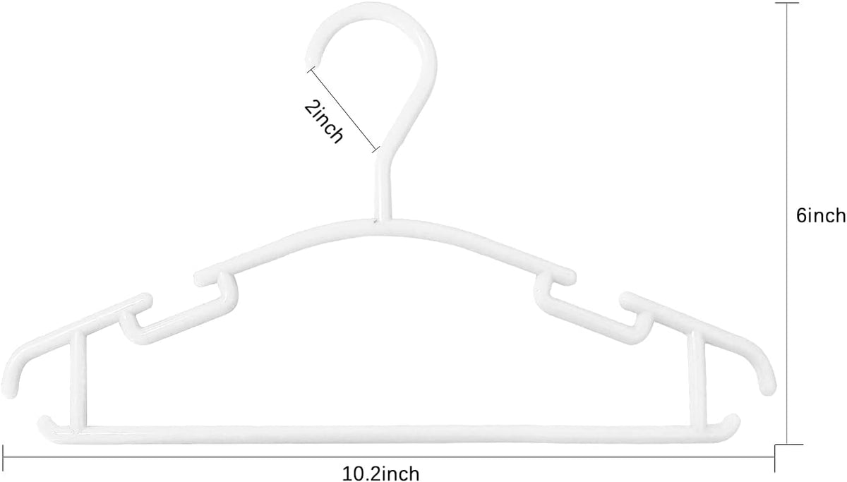 GoodtoU Baby Hangers 100Pack Kids Plastic Baby Clothes Hangers for Closet Small Children Infant Toddler Child, White