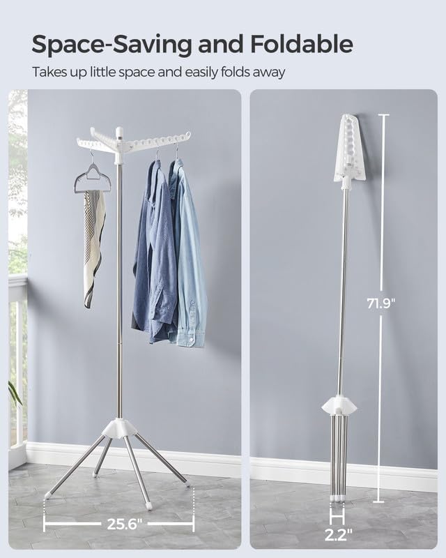 SONGMICS Clothes Drying Rack, 61.6-Inch Drying Rack, 3 Rotatable Arms