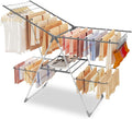 Bigzzia Clothes Drying Rack Foldable, 2-Level Large Laundry Drying Rack