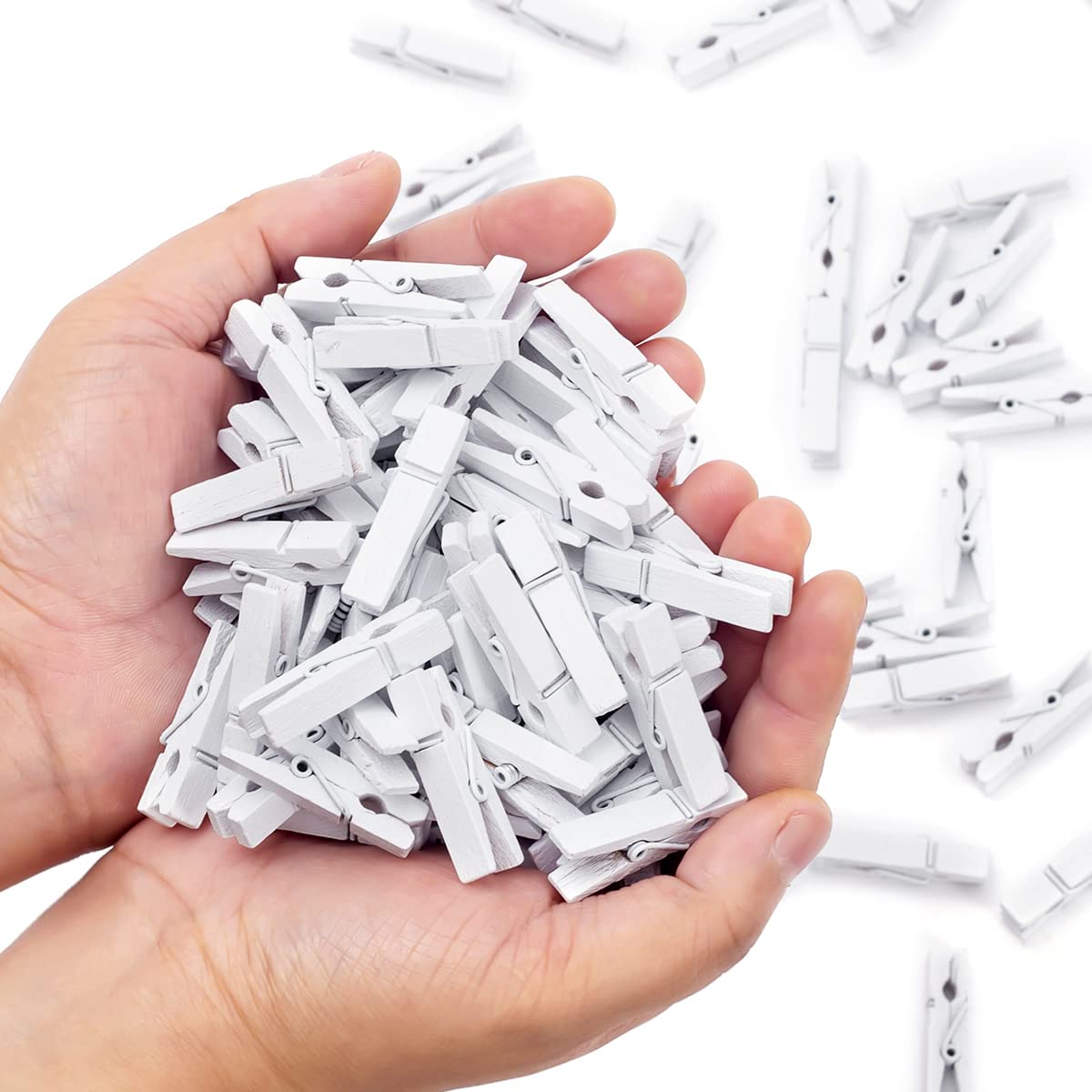 1.4 Inch Mini Clothes Pins for Photo, 130 Pcs Small Clothes Pins, Wooden