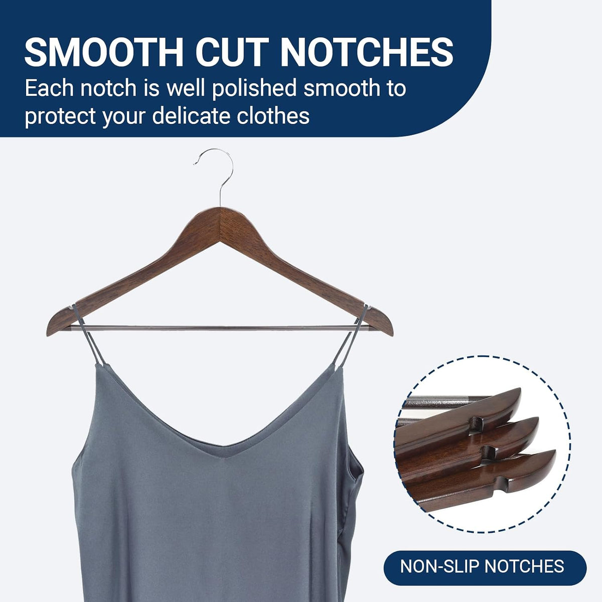 Amber Home 30 Pack Retro Wooden Coat Hangers, Wood Suit Hangers