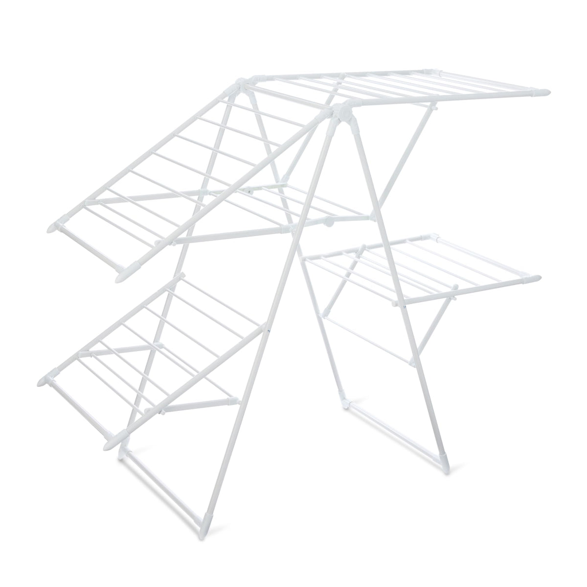 Amazon Basics Foldable Space-Saving 2-Wing Metal Clothes Drying Rack, 61x23.6x39.3 inches, White