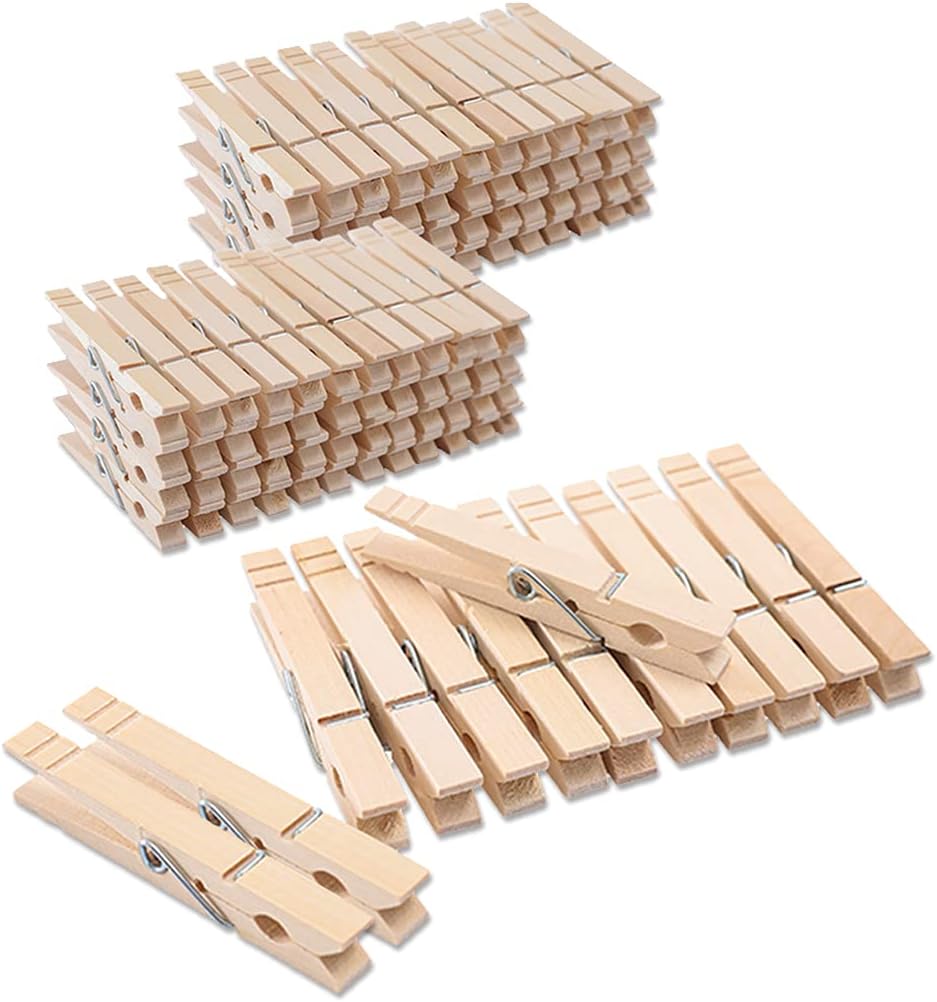 Clothes Pins Wooden Large Clothespin for Laundry 3.5 inch【100 Pack】