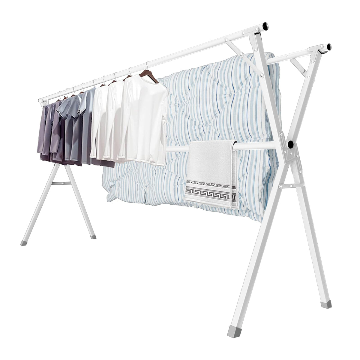 JAUREE 79" Clothes Drying Rack, Drying Rack Clothing Folding Indoor Outdoor