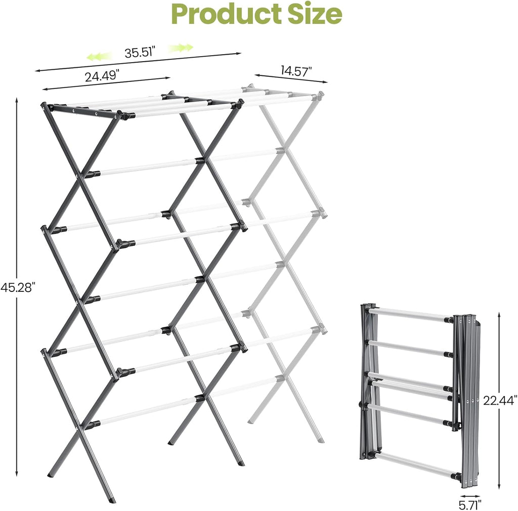 APEXCHASER Oversized Clothes Drying Rack, 45.28" H × 14.57" D