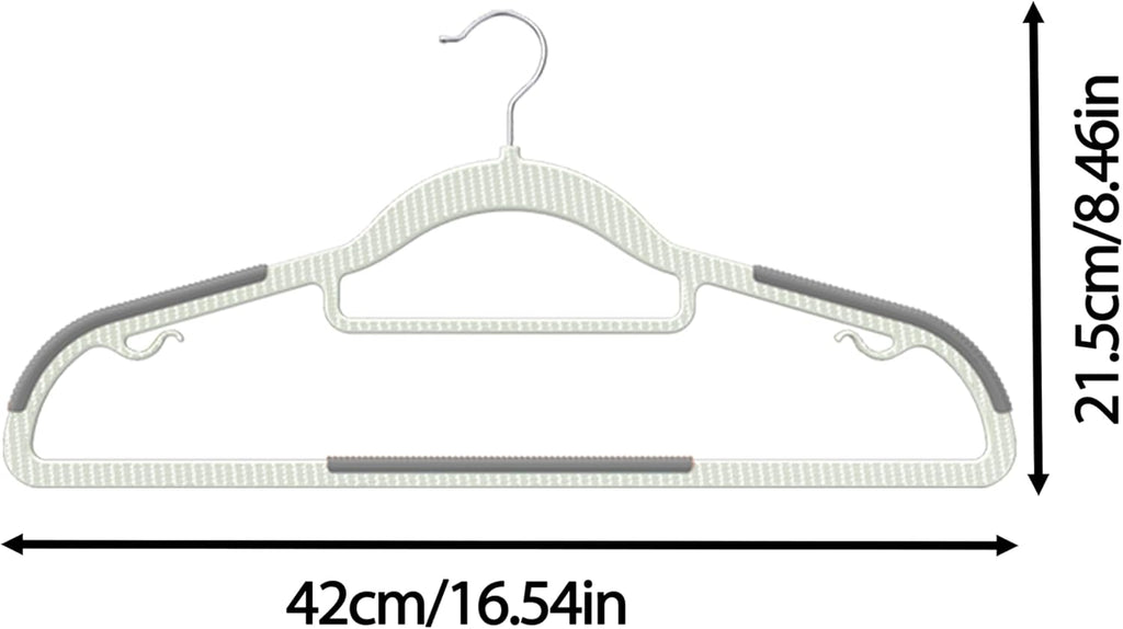 60 Pack Heavy Duty Plastic Hangers, Non Slip Clothes Hangers with Rubber Pads and 360° Hook - Thin Space Saving Hanger, Closet Organizer for Shirt, Pants, Suit, Skirt,Coat - Gray