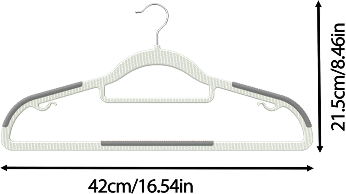 60 Pack Heavy Duty Plastic Hangers, Non Slip Clothes Hangers with Rubber Pads and 360° Hook - Thin Space Saving Hanger, Closet Organizer for Shirt, Pants, Suit, Skirt,Coat - Gray