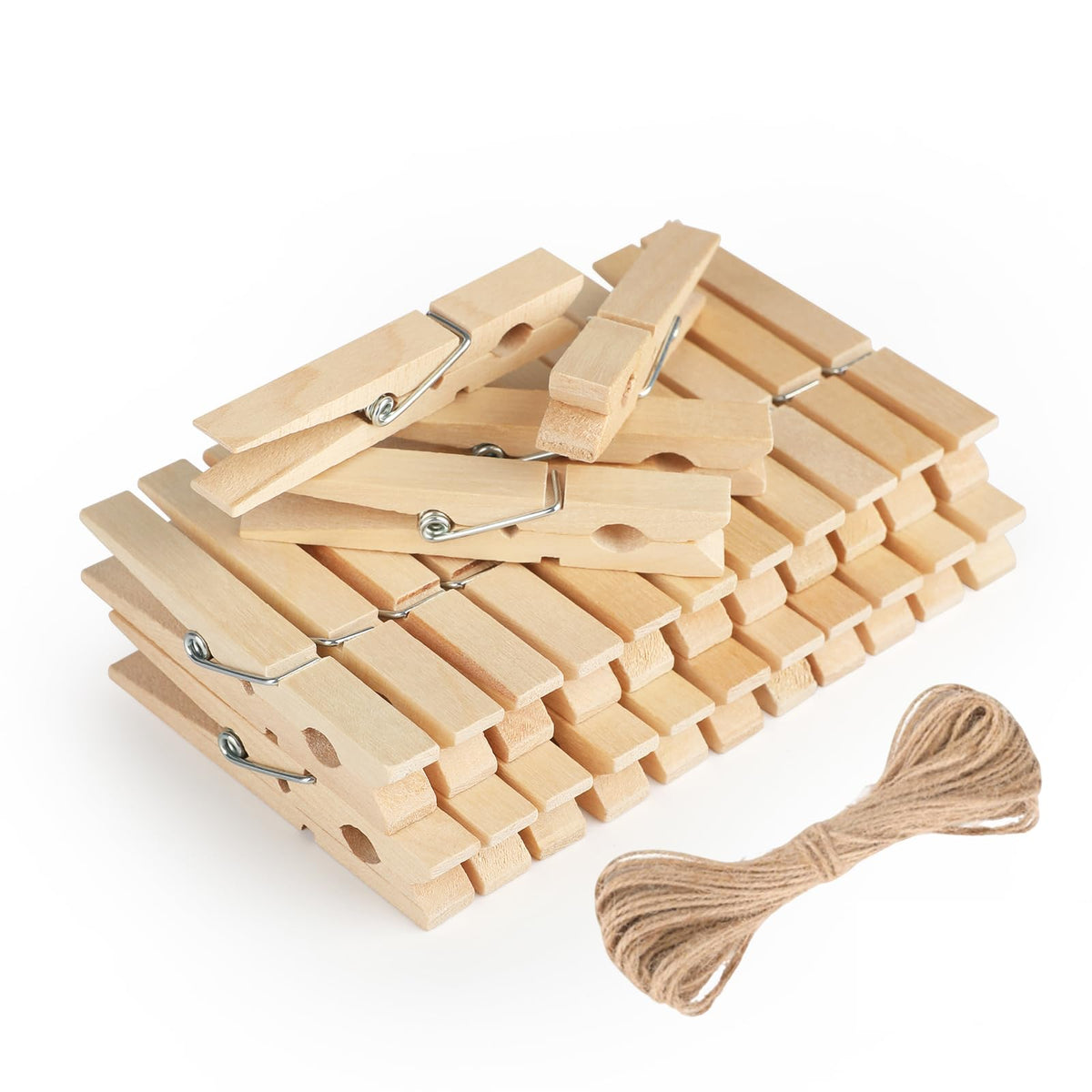 jijAcraft 1.4 Inch Mini Clothes Pins - 100Pcs Wooden Clothespins for Photo