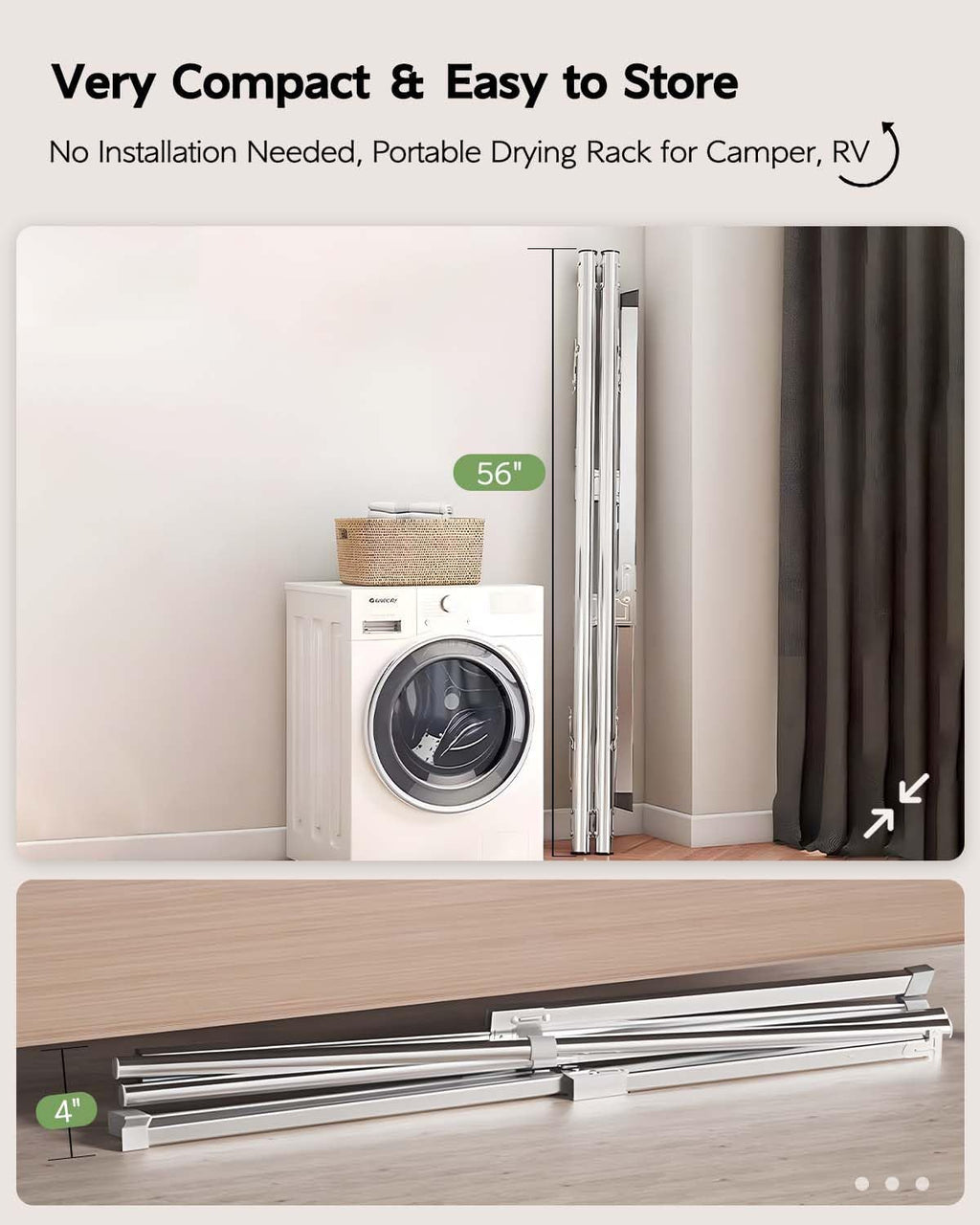 Vikaqi Clothes Drying Rack 79" Folding Indoor Outdoor, Drying Rack Clothing