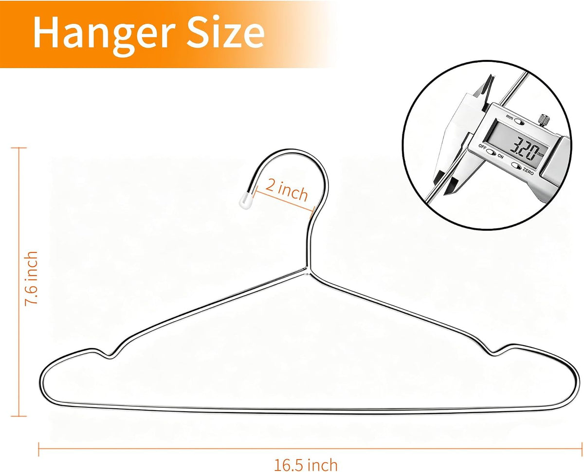 TIMMY 40 Pack Stainless Steel Wire Clothes Hangers, 16.5 in, Silver
