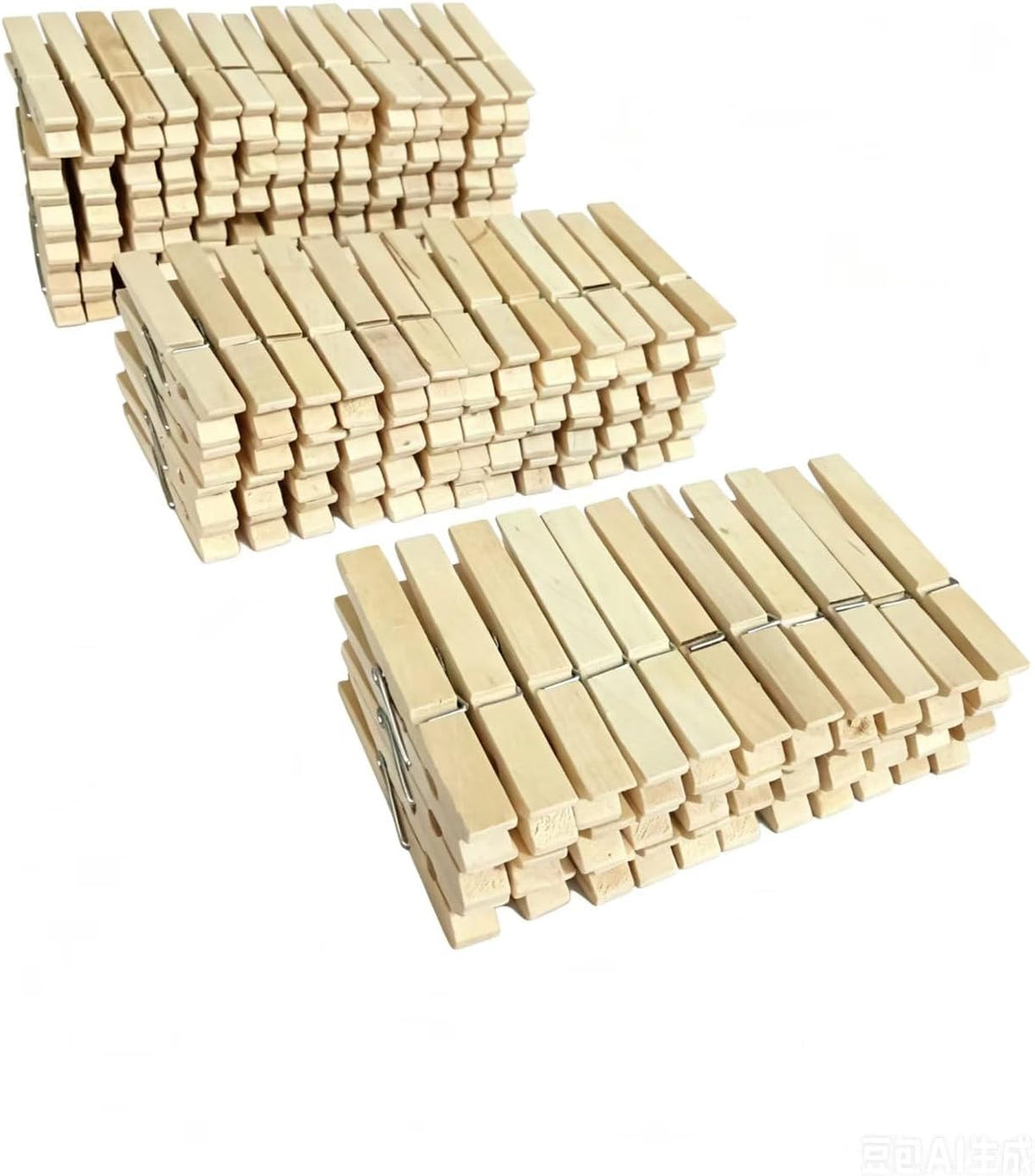 300PCS 2.9-inch Wooden clothespins, Large Wooden clothespins, Decorative Clips, Strong Grip, Multi-Purpose Clips, Suitable for Crafts, Hanging Clothes, and Hanging Pictures