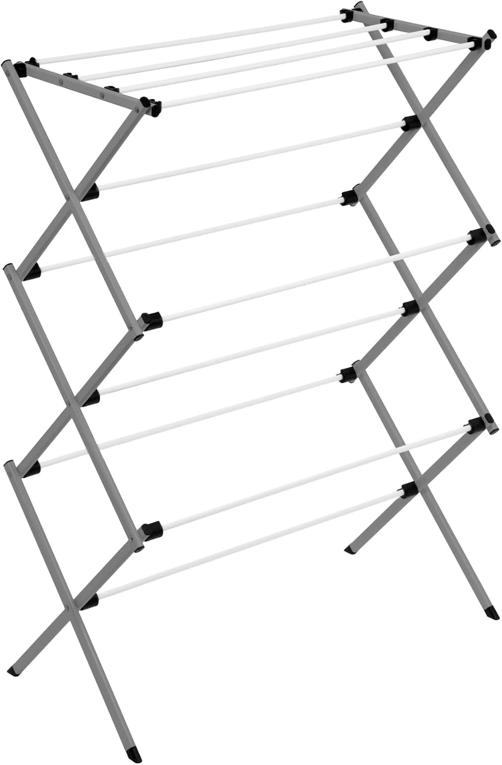 Honey-Can-Do Deluxe Metal Collapsible Clothes Drying Rack, 50 lbs, 29" x 14.2" x 42.1", White & Grey
