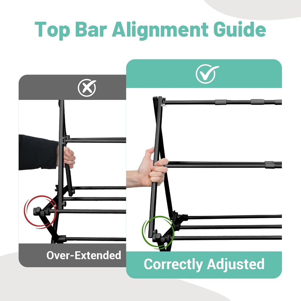 ZOES HOMEWARE 4 Tier Clothes Drying Rack Foldable | Foldable Clothing Drying Rack | Laundry Drying Rack Collapsible for Laundry Room, Dorm, Expandable Sturdy Metal Design | Black 29"L x 11.5"W x 53"H