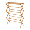 Household Essentials X-Frame Clothes Drying Rack, Stabile Wood Frame with Slanted Feet, Smooth Vinyl Wrapped Rods, 23.8 Feet of Hanging Space, Ready to Assemble, Flat Top, Natural