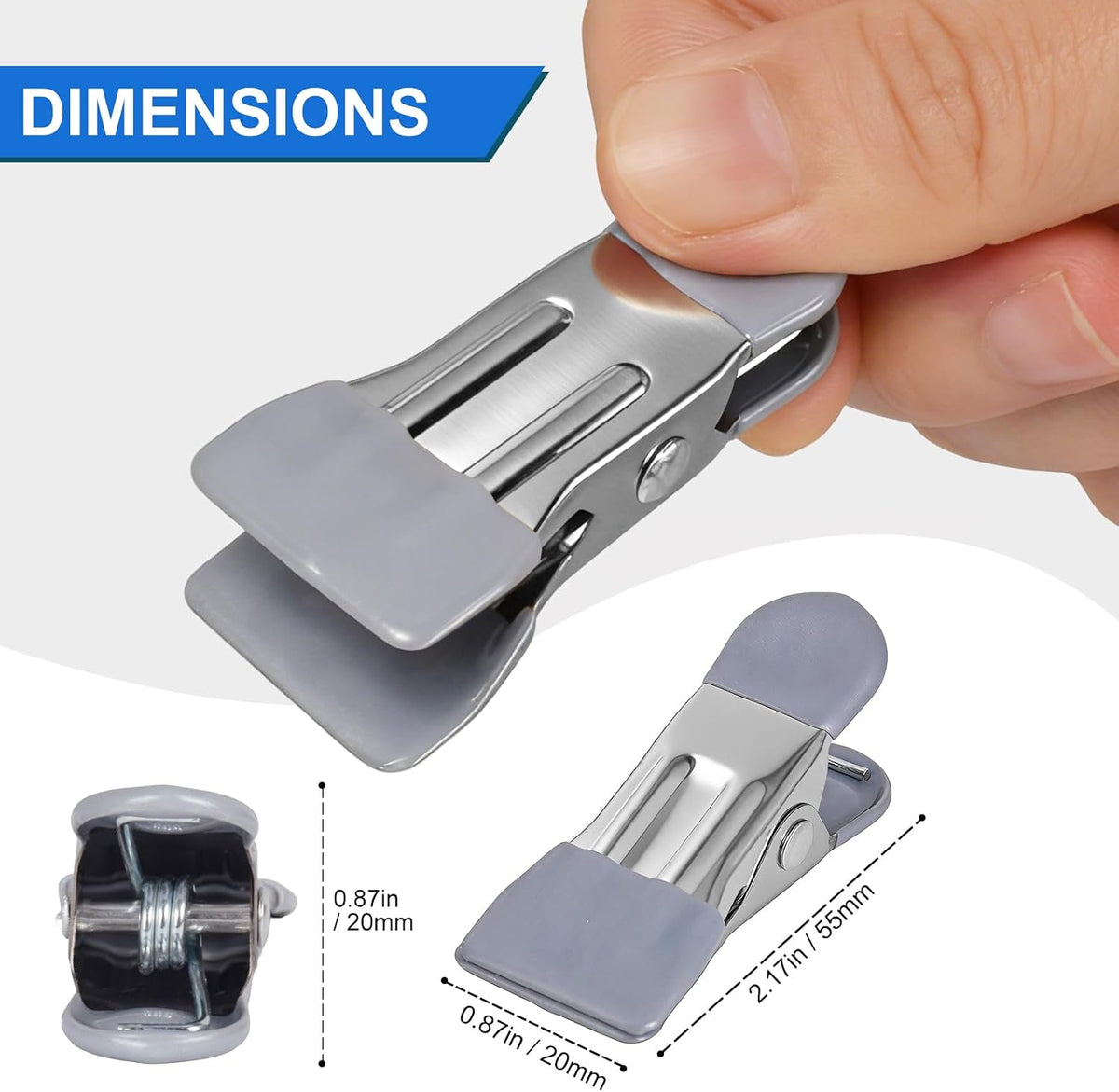 Clothes Pins Heavy Duty 72 Pack, Metal Clothespins Strong Grip, Clothes line Clips (12 Colors)