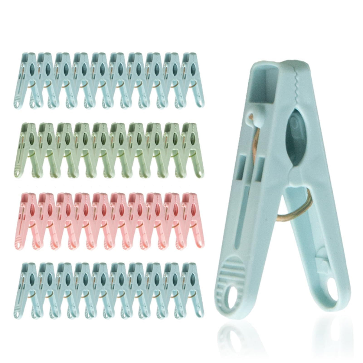 40-Pack Multipurpose Plastic Clothespins for Laundry & Crafts