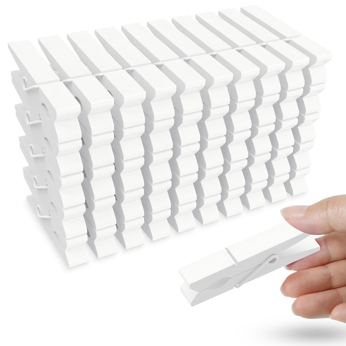 50PCS Colored Wooden Clothespins 2.9 Inch Color Clothes Pins for Pictures