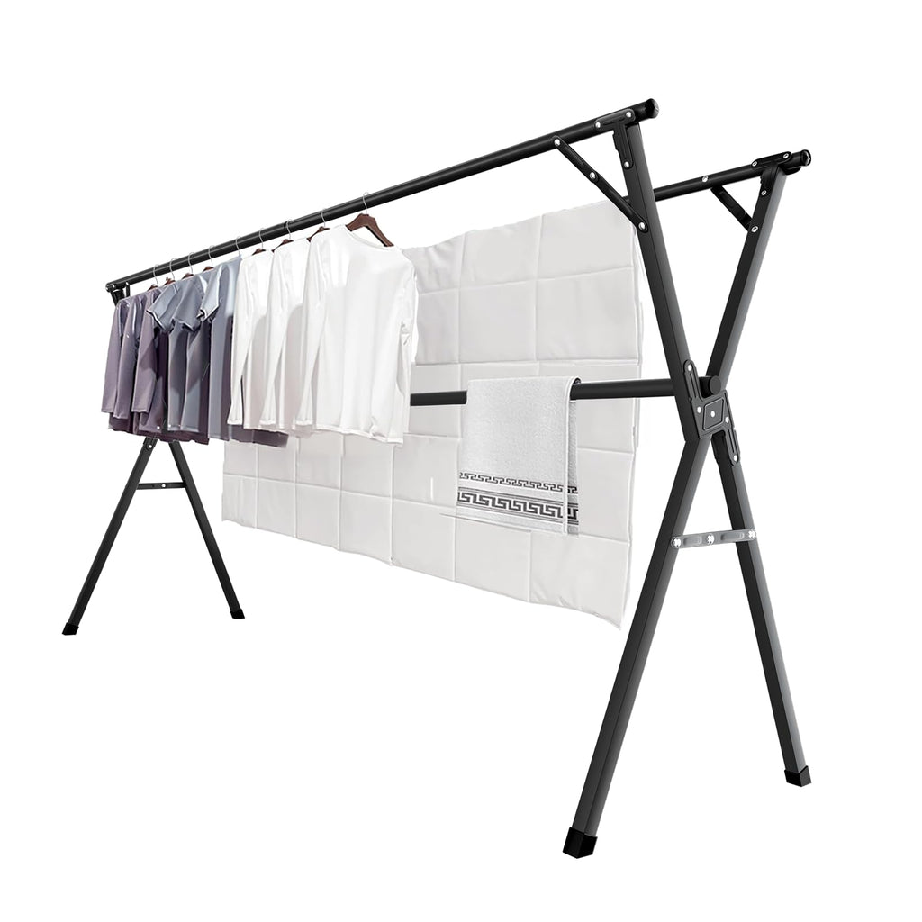 JAUREE 79" Clothes Drying Rack, Drying Rack Clothing Folding Indoor Outdoor