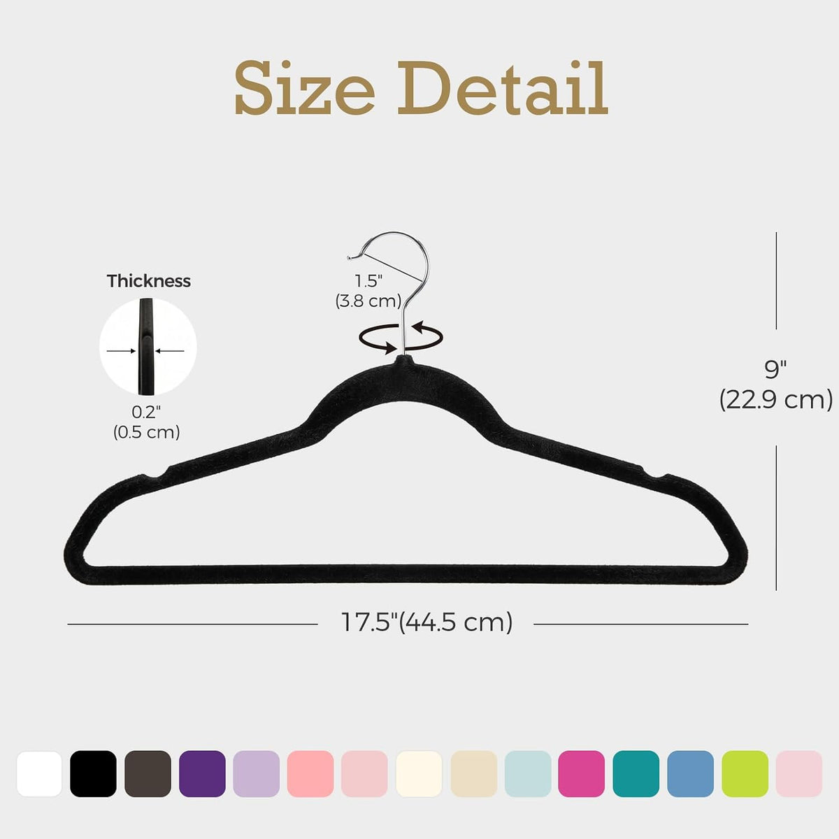 HOUSE DAY Black Velvet Hangers 60 Pack, Premium Non Slip Clothes Hangers