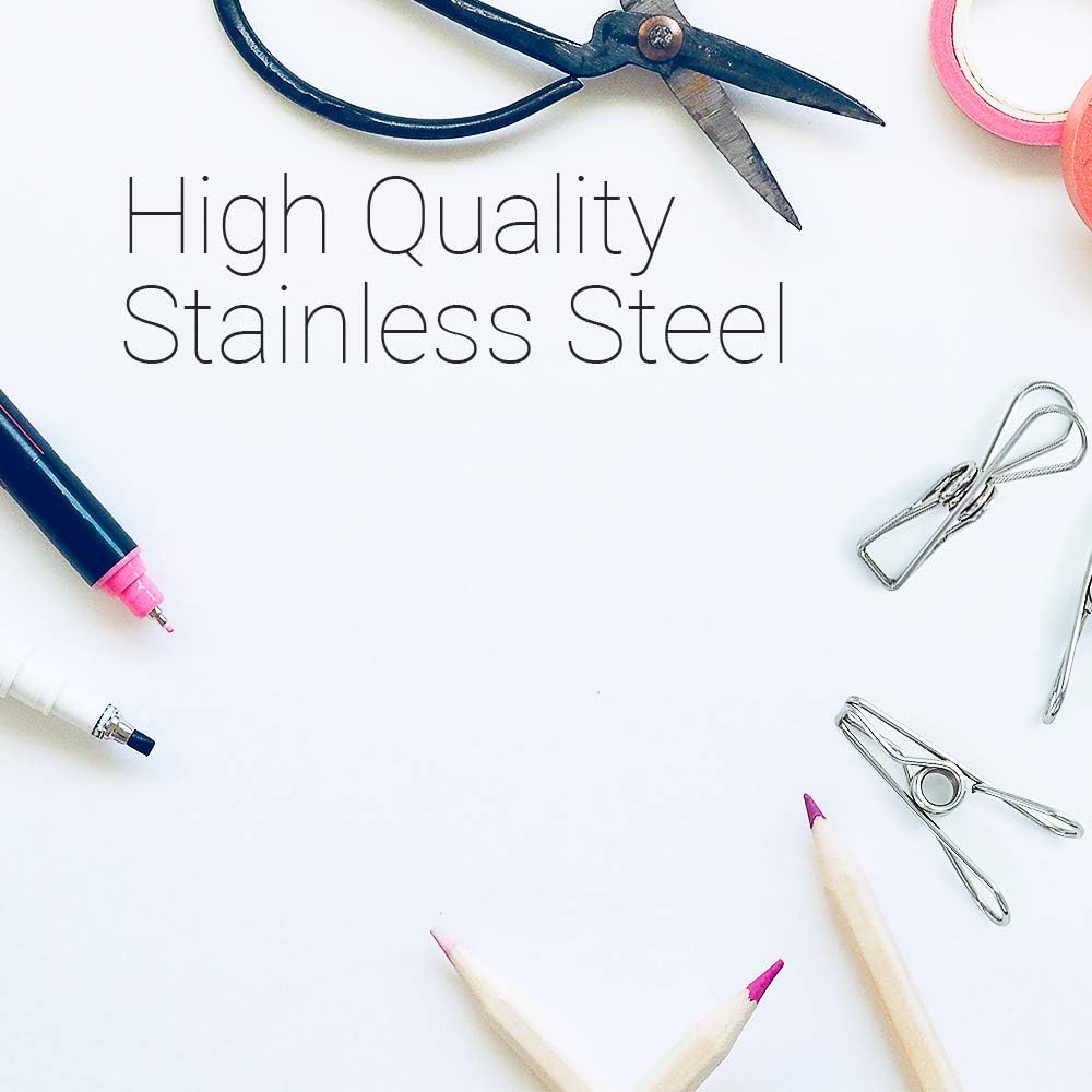 40 Pack Stainless Steel Clothes Pins, Multi-Purpose Metal Wire Utility Clips
