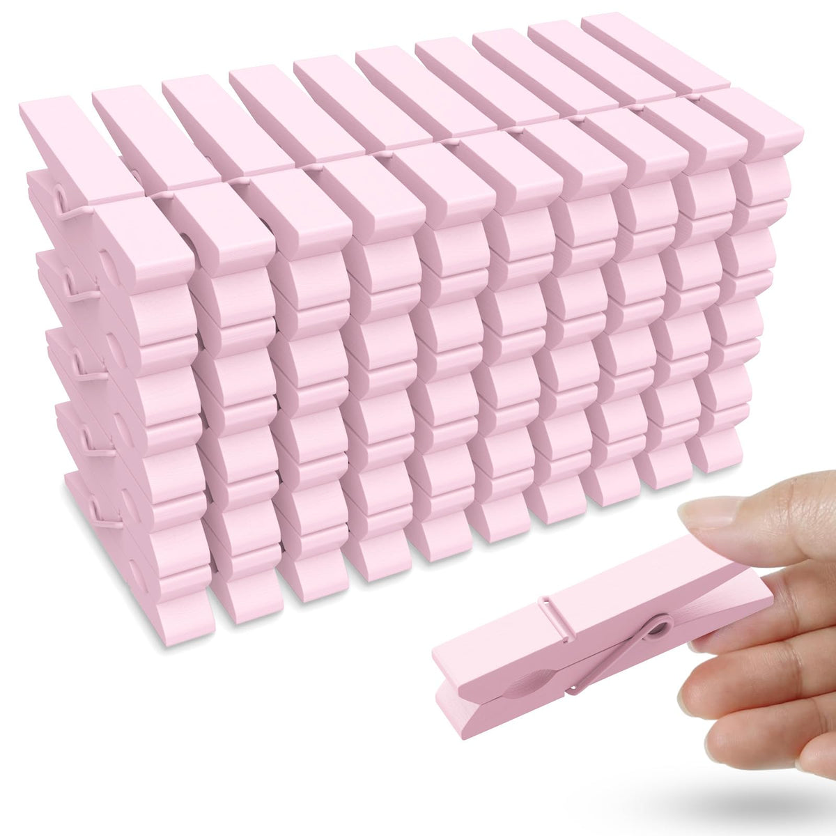 50PCS Colored Wooden Clothespins 2.9 Inch Color Clothes Pins for Pictures