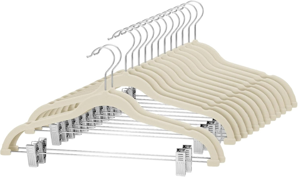 Cozymood Velvet Skirt Hangers - Pack of 24 - Velvet Hangers with Clips