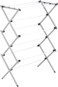 Honey-Can-Do Deluxe Metal Collapsible Clothes Drying Rack, 50 lbs, 29" x 14.2" x 42.1", White & Grey
