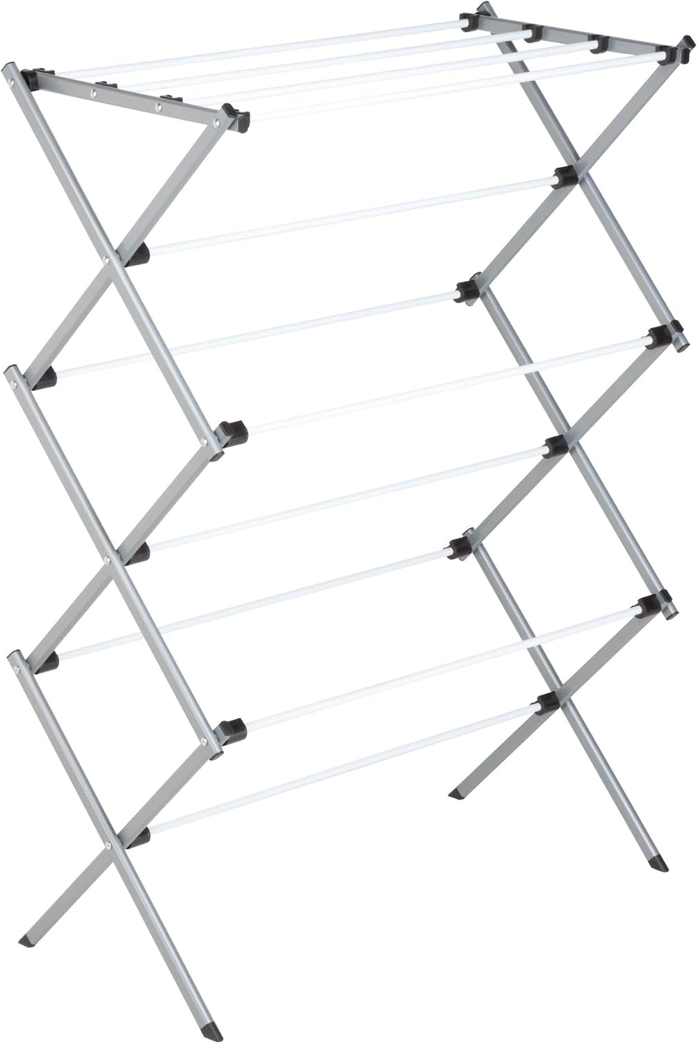 Honey-Can-Do Deluxe Metal Collapsible Clothes Drying Rack, 50 lbs, 29" x 14.2" x 42.1", White & Grey
