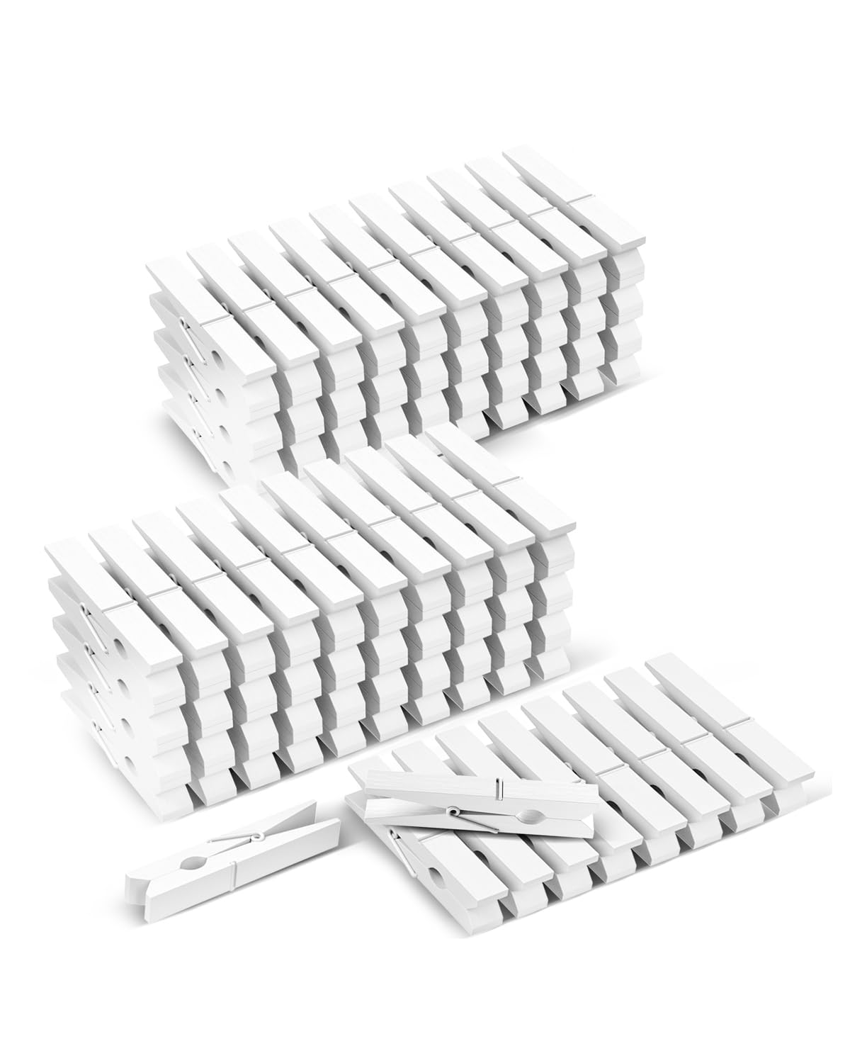100 Pack Wooden Clothes Pins 2.9 Inch, Heavy-Duty Wood Clothespins