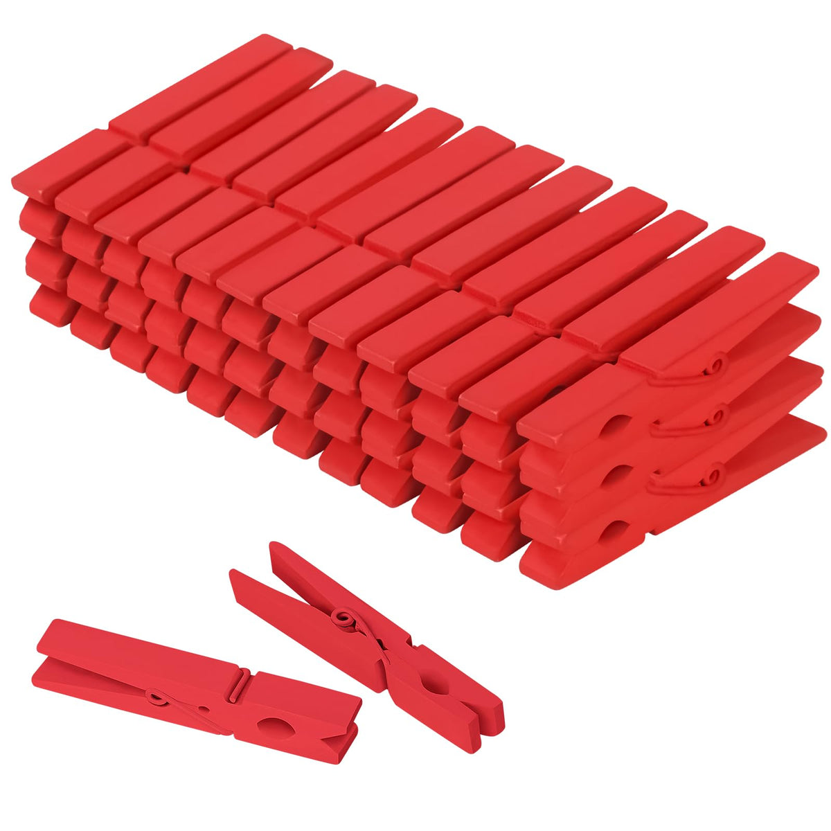 WAENLIR Colored Clothes pins 12 Color 2.9inch 50PCS, Colorful ClothesPins Wooden Clips for Photos Pictures Decorative Crafts, Decoration clothespins Clothing Hanging clothespins