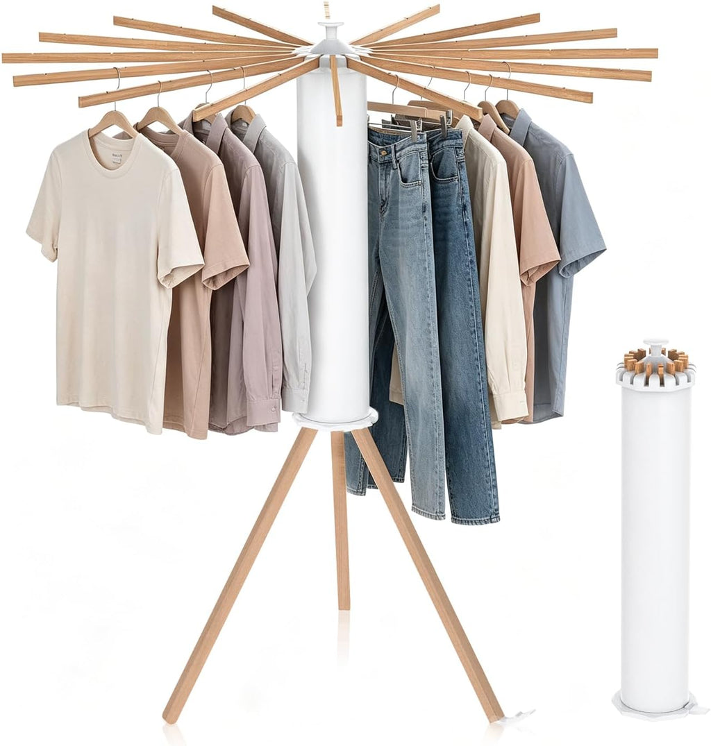 Tripod Foldable Clothes Rack,Garment Rack Portable with Collapsible Design
