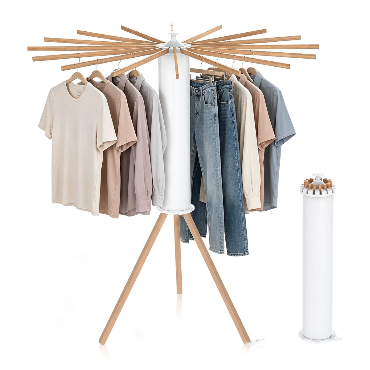 Tripod Foldable Clothes Rack,Garment Rack Portable with Collapsible Design