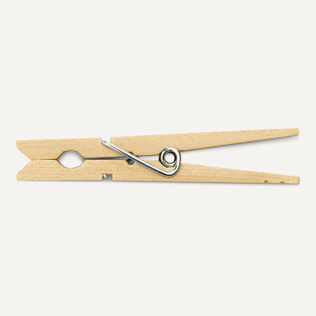 Amazon Basics Birch Wood Clothespins with Strong Spring-Loaded Grip, Holds up to 3 lbs, Pack of 100