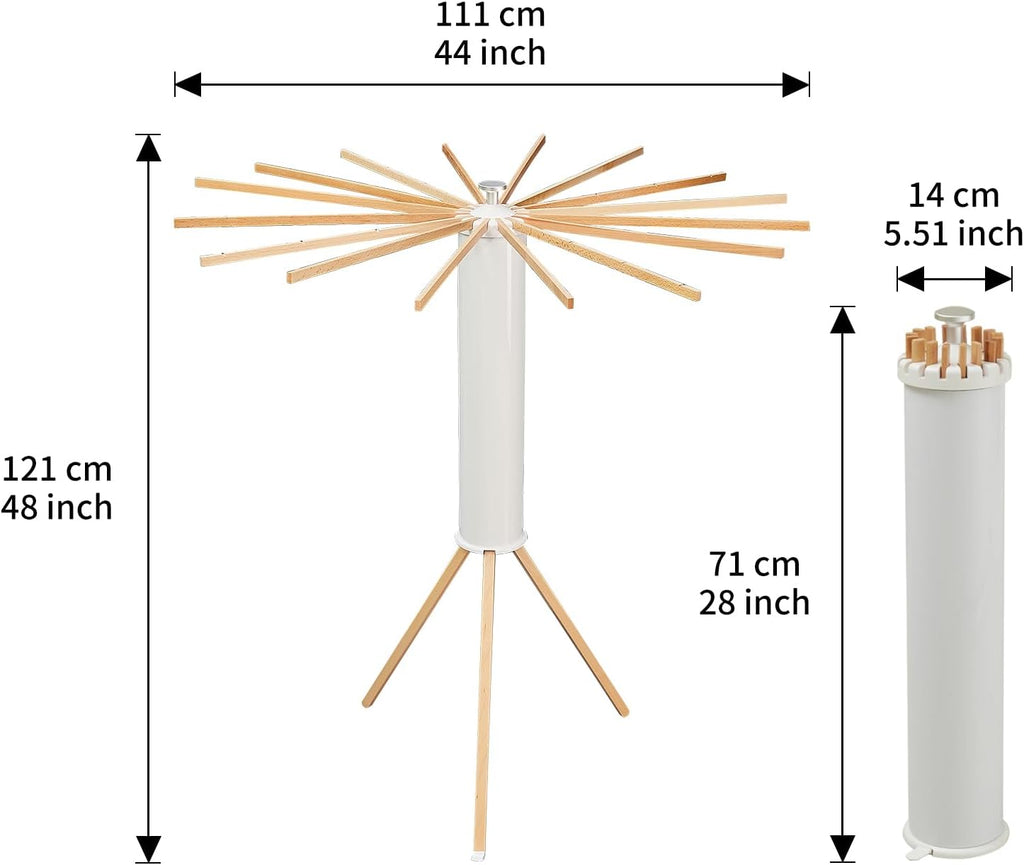 RFOUO Foldable Clothes Drying Rack Tripod with Wooden 16 Rods