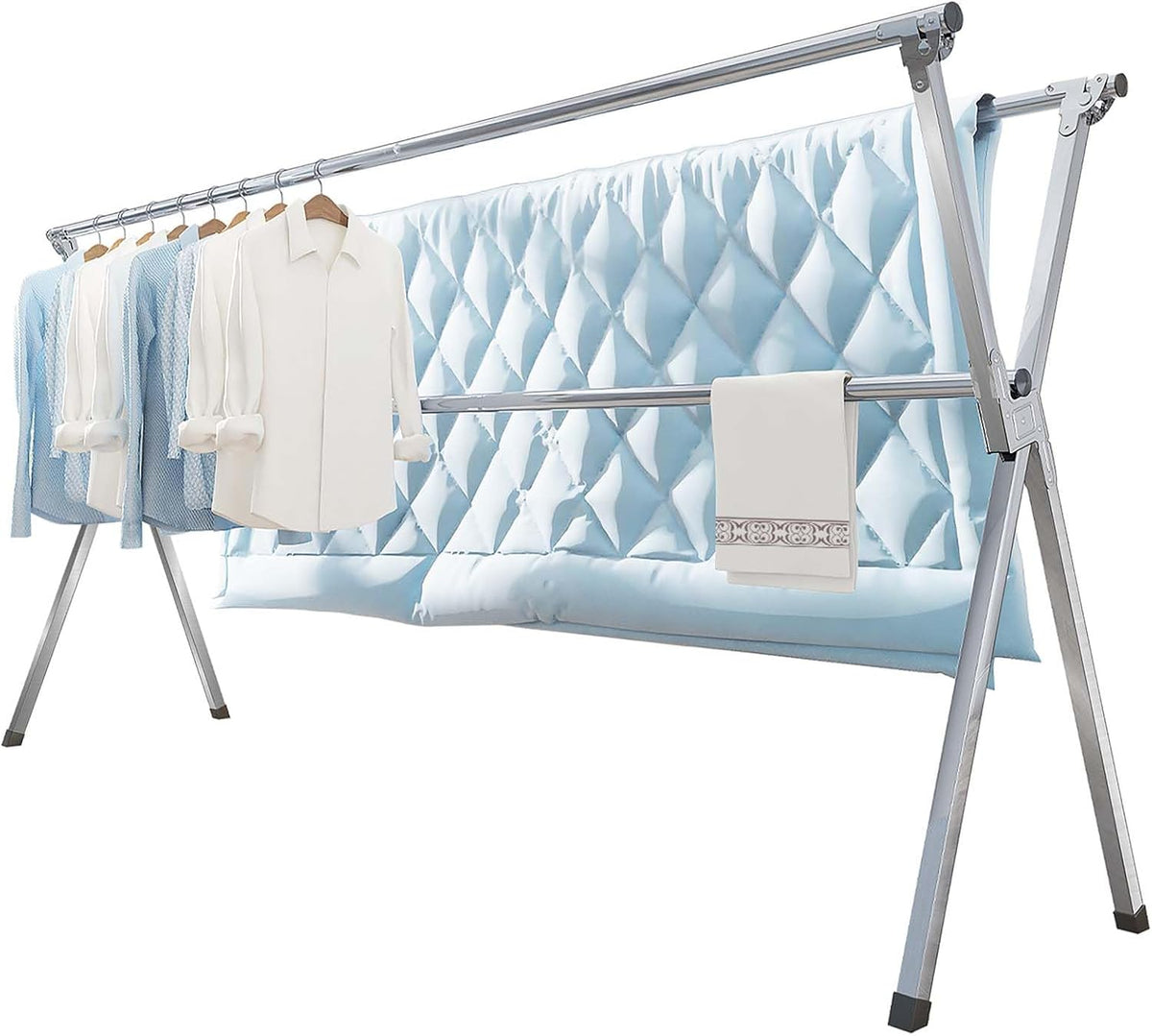 Vikaqi Clothes Drying Rack 79" Folding Indoor Outdoor, Drying Rack Clothing