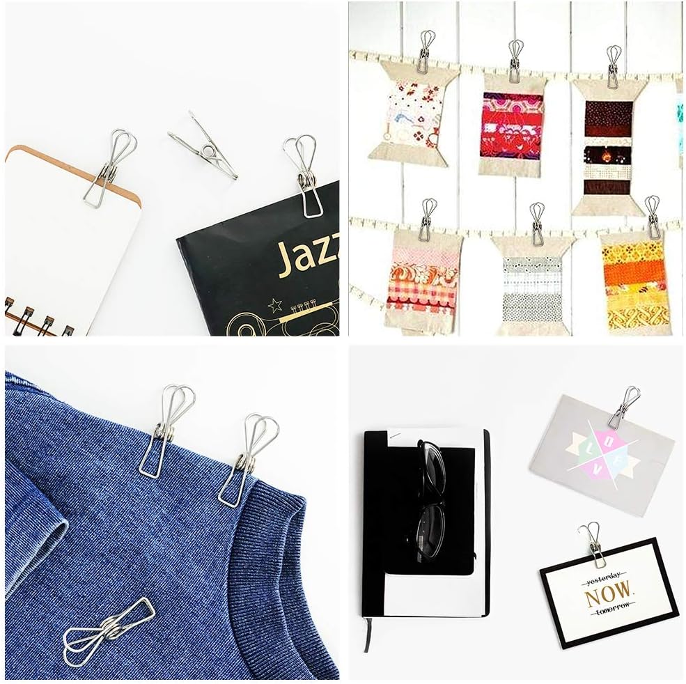 40 Pack Stainless Steel Clothes Pins, Multi-Purpose Metal Wire Utility Clips