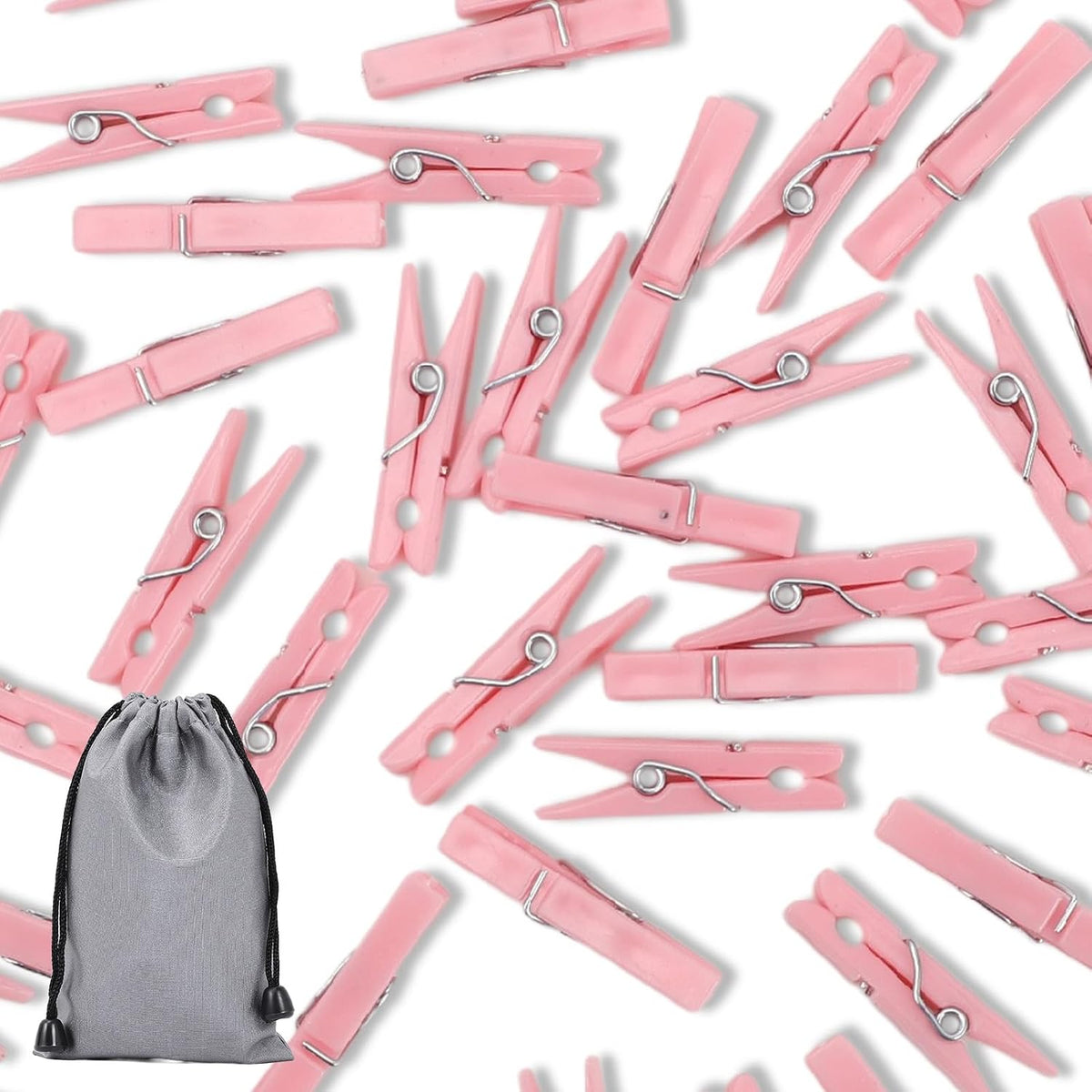 100PCS Baby Shower Games Clothespins Girl Plastic Clothes Pin Pink 1.37inch