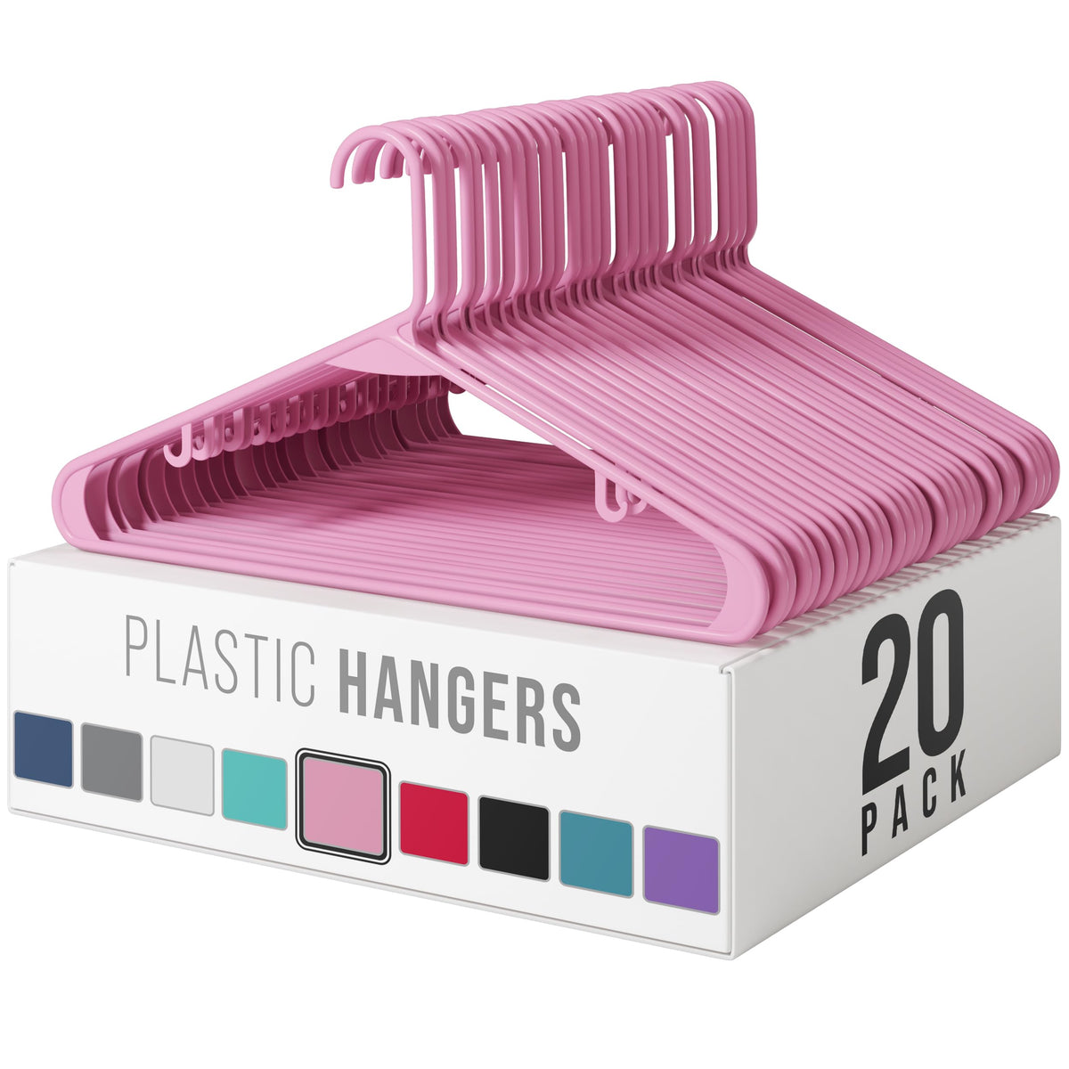 Plastic Hangers 20 Pack Black - Clothes Hangers - Makes The Perfect Coat Hanger and General Space Saving Hangers for Closet and New Apartment Essentials - Percheros Ganchos para Colgar Ropa Hangars