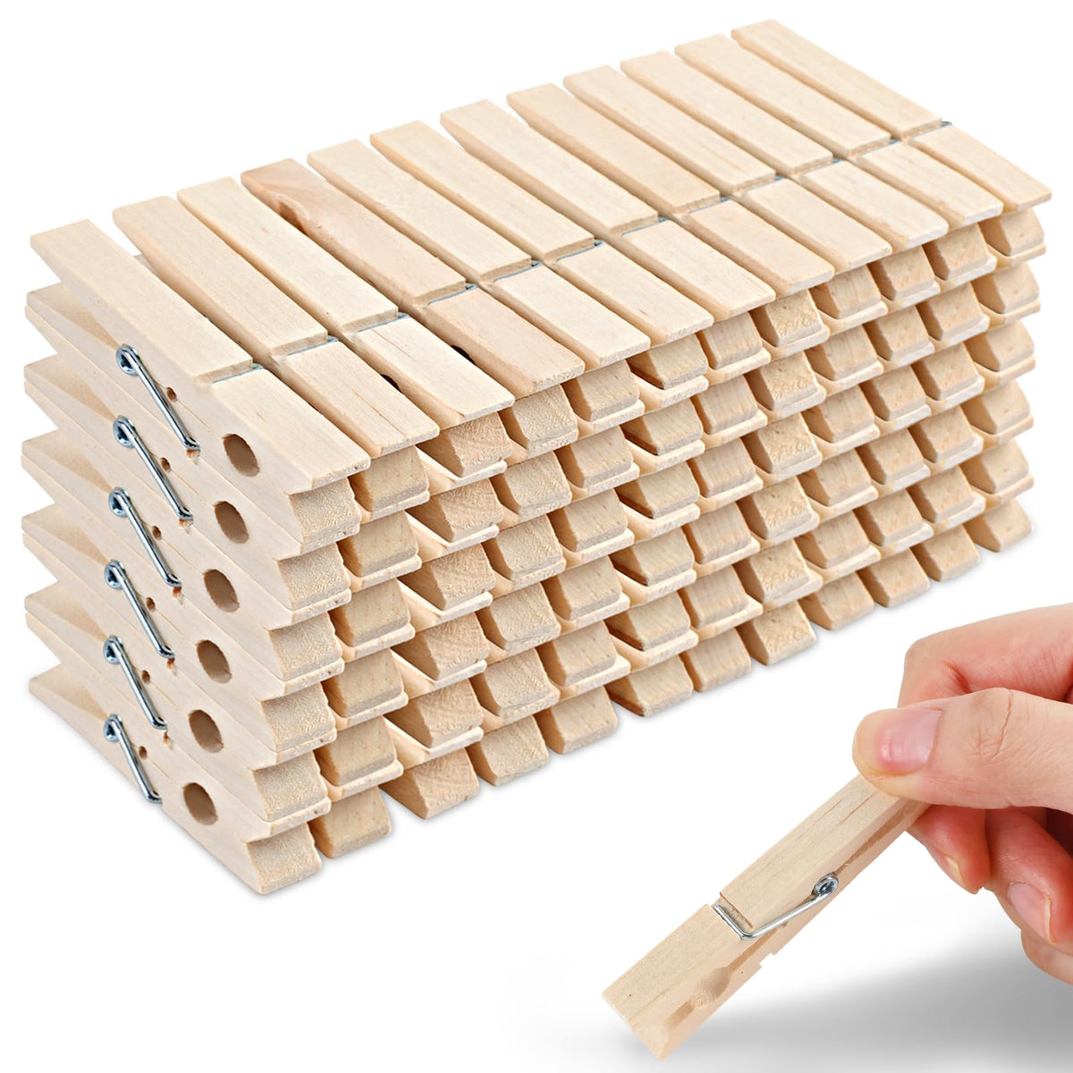 Phinus 72 Pcs Wooden Clothes Pins, 2.9 Inch Clothes Pins for Hanging Clothes, Pictures, Photos, Classroom, Crafts, Decoration, Colorful Clothespins Heavy Duty(Pastel Color)