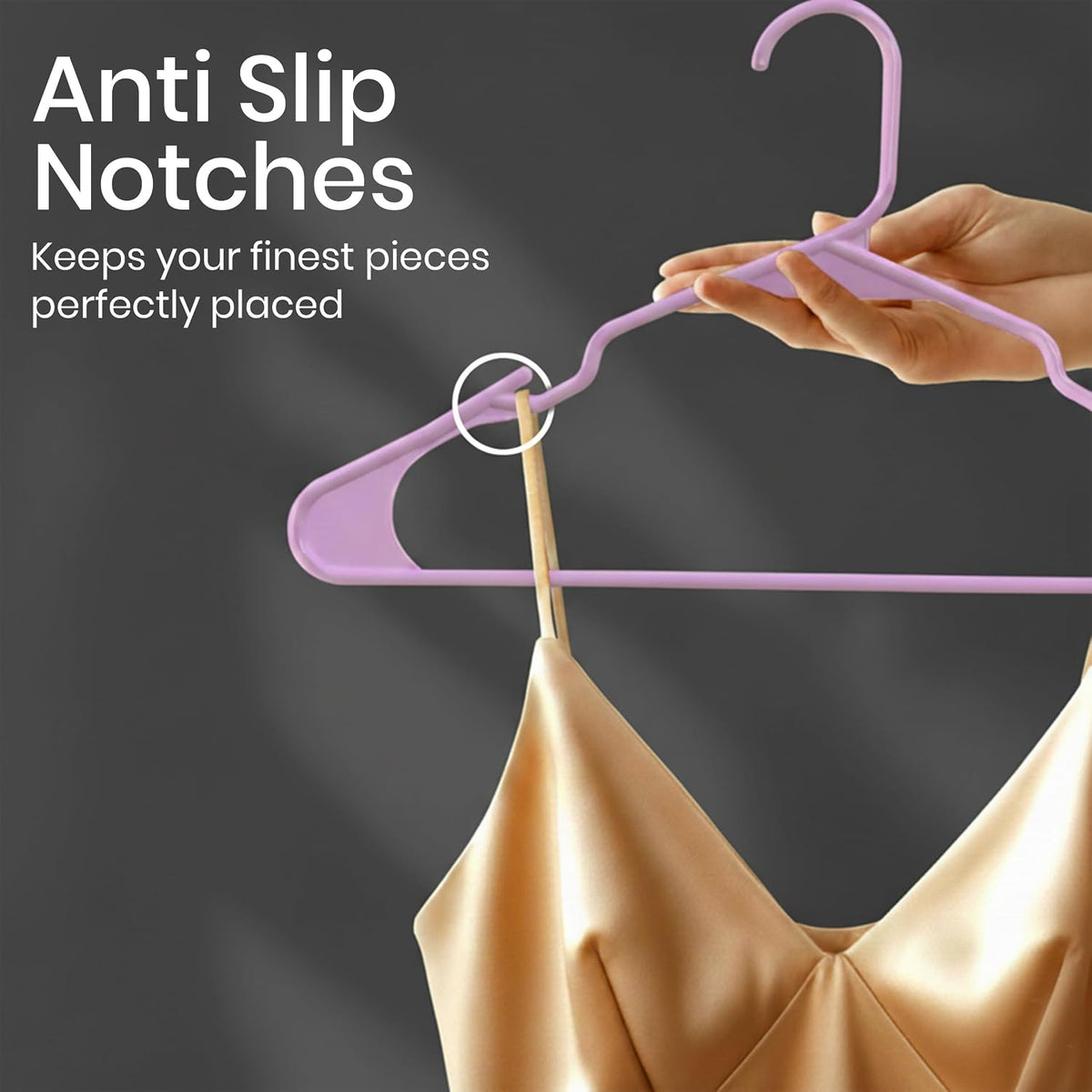 Utopia Home Plastic Hangers 50 Pack – Space Saving Clothes Hanger Pink