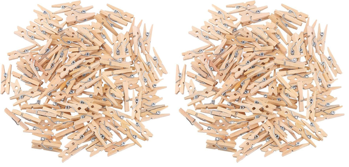 DECORA Sturdy 1 Inch Mini Wooden Craft Clothespins 100pcs