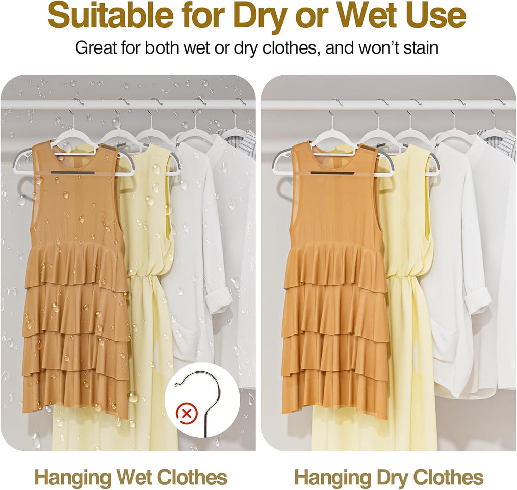Plastic Hangers 50 Pack, 16.5" Non-Slip Clothes Hangers Heavy Duty