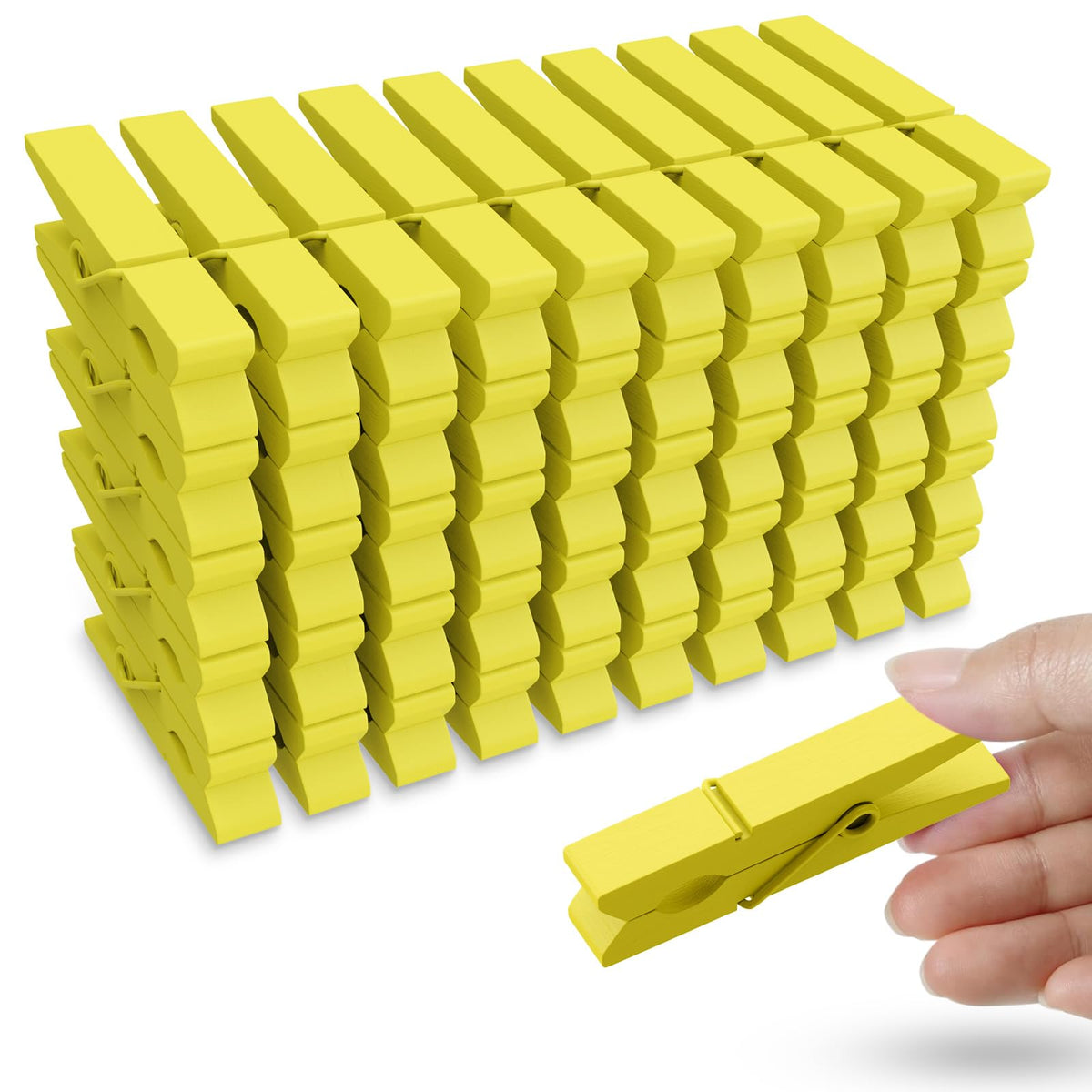 50PCS Colored Wooden Clothespins 2.9 Inch Color Clothes Pins for Pictures