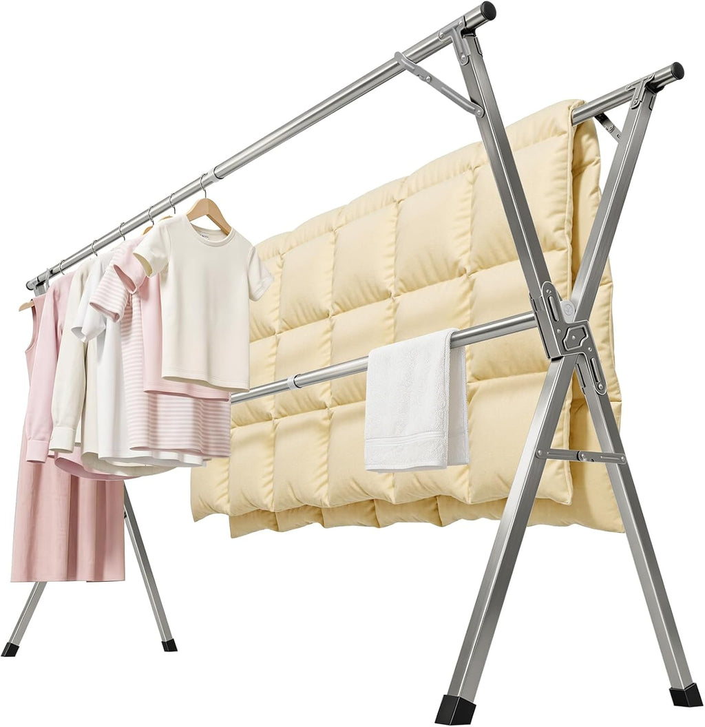 Spreezy 94 Inch Clothes Drying Rack, Stainless Steel, Indoor/Outdoor
