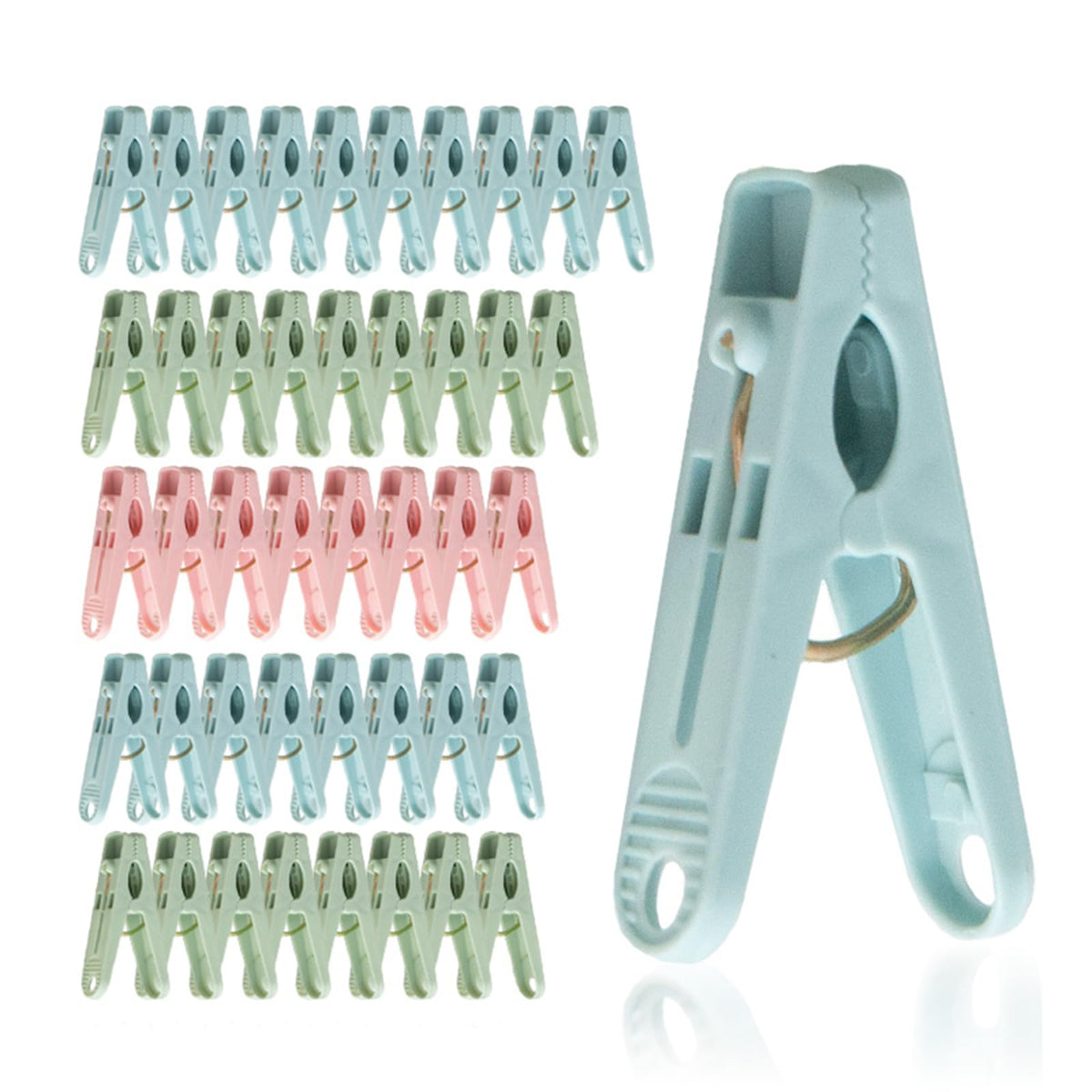 40-Pack Multipurpose Plastic Clothespins for Laundry & Crafts