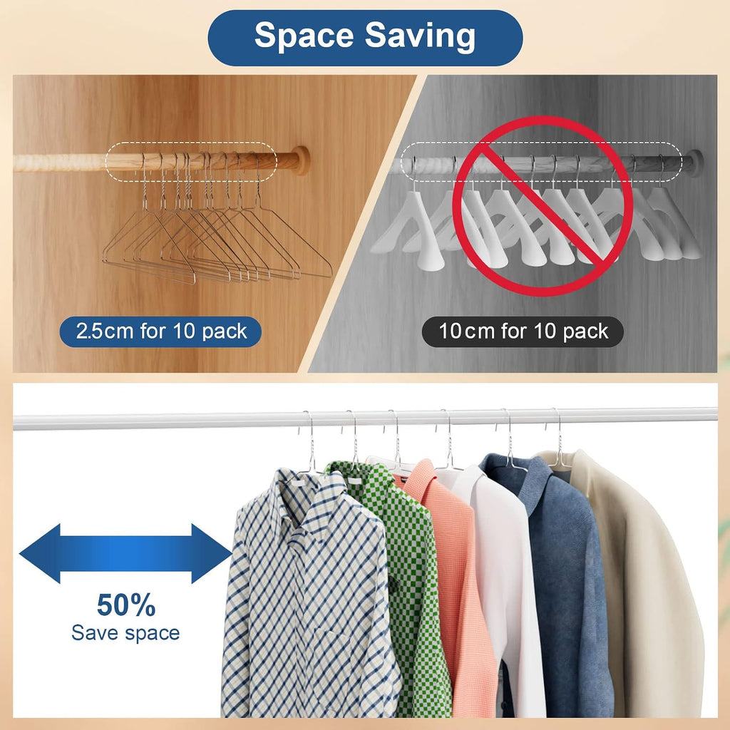 SPECILITE Wire Metal Clothes Hangers Bulk 100 Pack, Ultra Thin, Silver