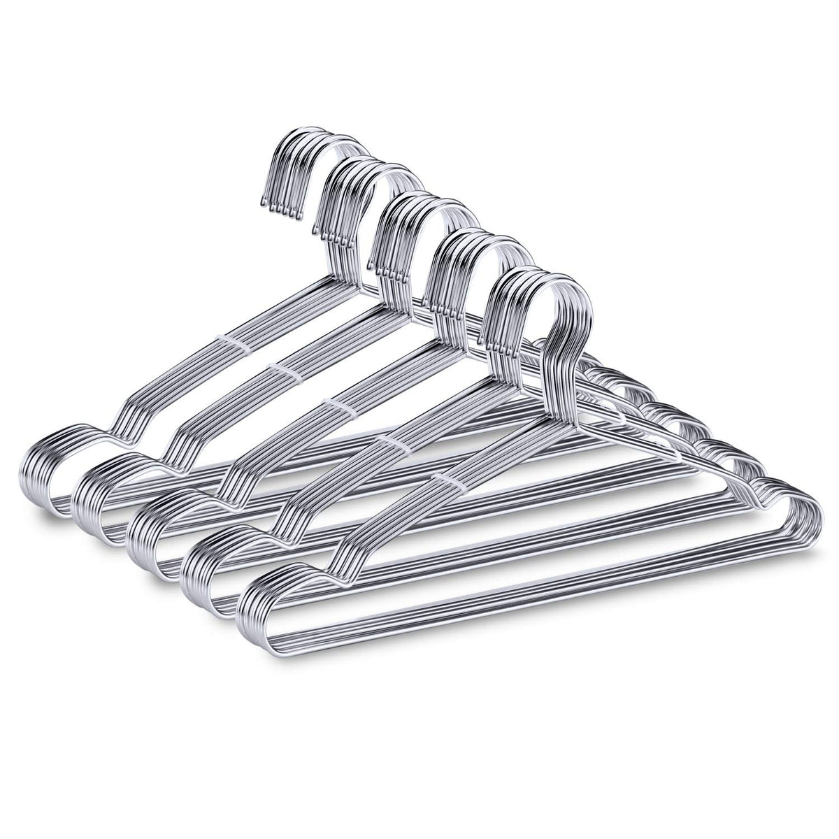 TIMMY 50 Pack Stainless Steel Wire Clothes Hangers, 16.5 in, Space-Saving