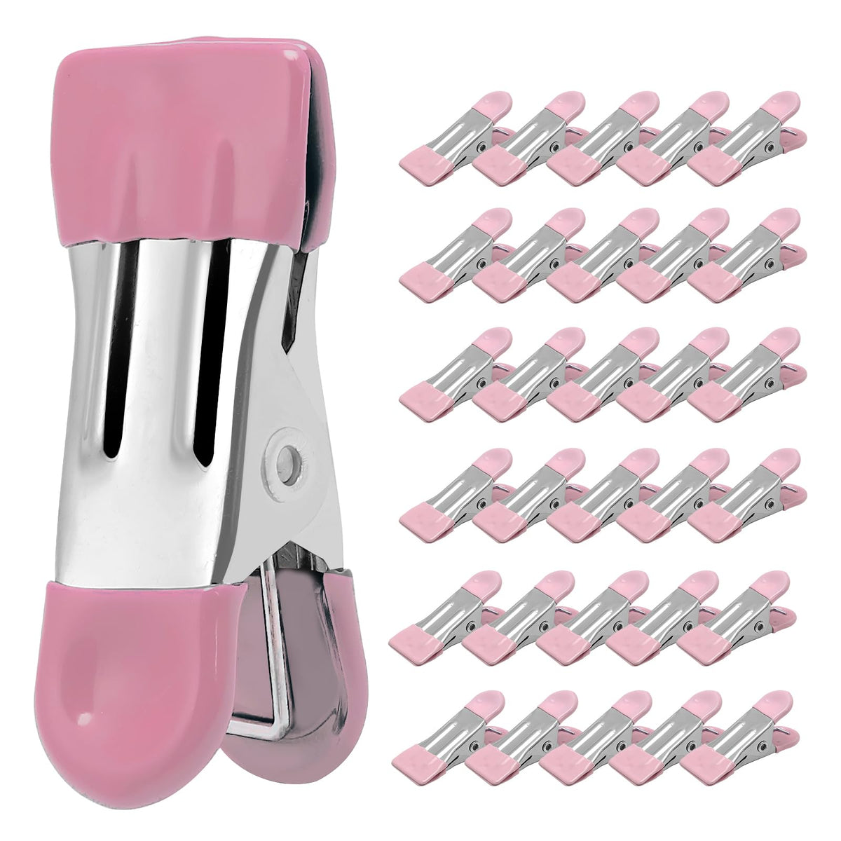 Clothes Pins Heavy Duty, 30 Pack, 2.17 Inch Metal Chip Clips, 6 Colors